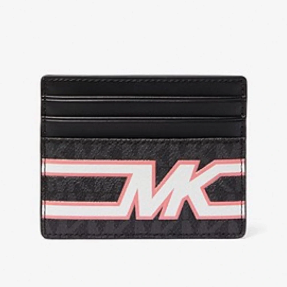 MICHAEL KORS MENS Cooper Graphic Logo Tall Card Case Style# 36S3LCOD2B PINK NWT
